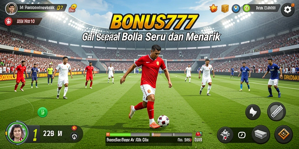 Tampilan gameplay menarik dari BONUS777 dengan aksi sepak bola yang mendebarkan.