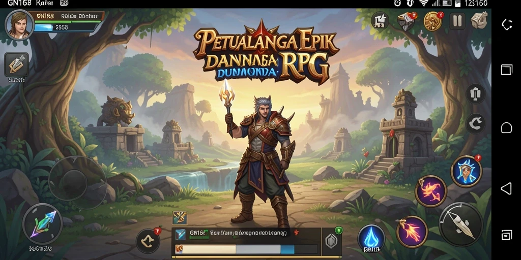 Screenshot menampilkan aksi seru dalam game RPG GN168.